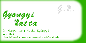 gyongyi matta business card